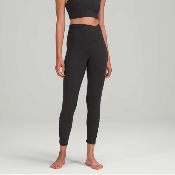 LULU LEMON ALIGN RUCHED LEGGINGS 25" - Picture 1 of 9